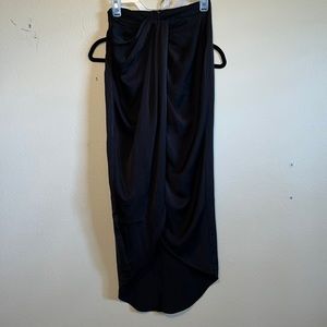 Shein silk black split skirt
